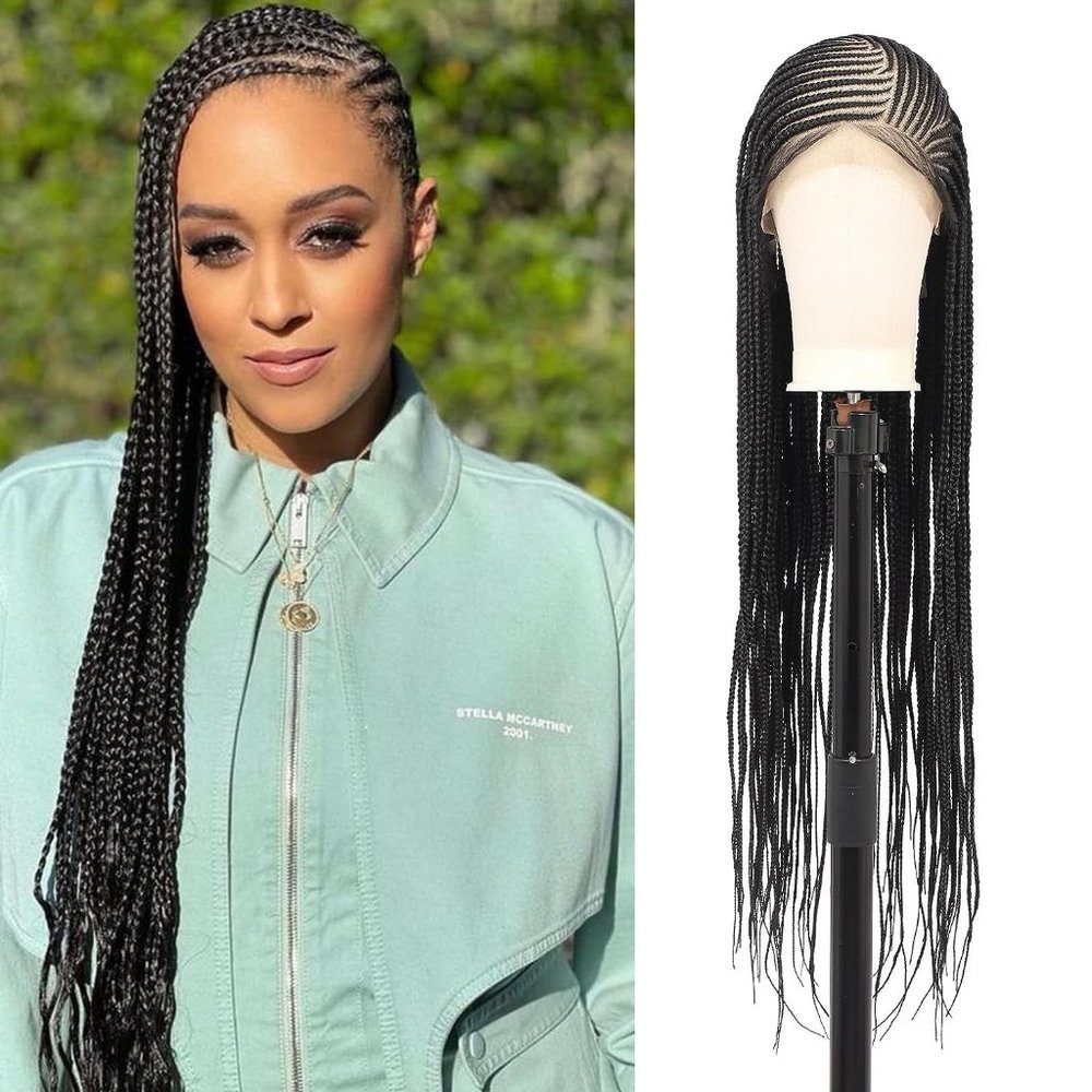 [36 INCH] Cornrow Lemonade Side Part Lace Front Wig with Baby Hair